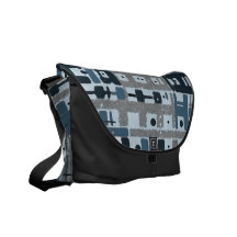 Abstract Blues Parking Garage Messenger Bag