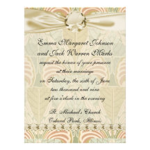 abstract botanical art nouveau design personalized invite