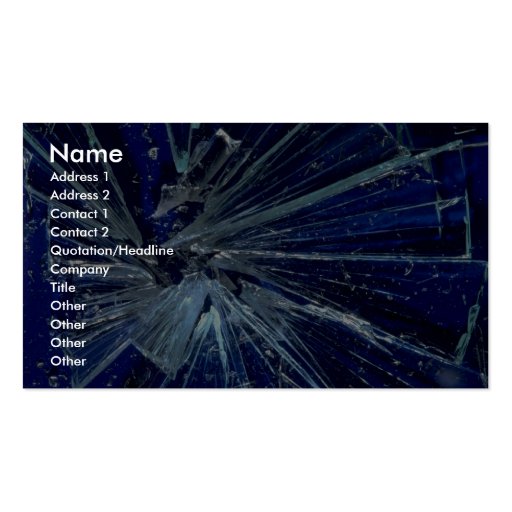 Abstract Broken glass Business Card Template (front side)