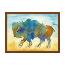 Abstract Buffalo Stretched Canvas Print