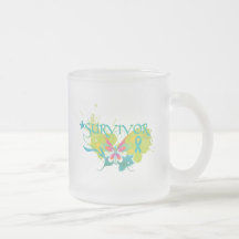 Abstract Butterfly Ovarian Cancer Survivor Coffee Mug