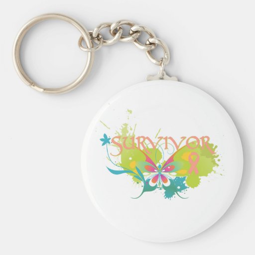 Abstract Butterfly Uterine Cancer Survivor Key Chains
