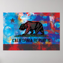 Abstract California Flag Print