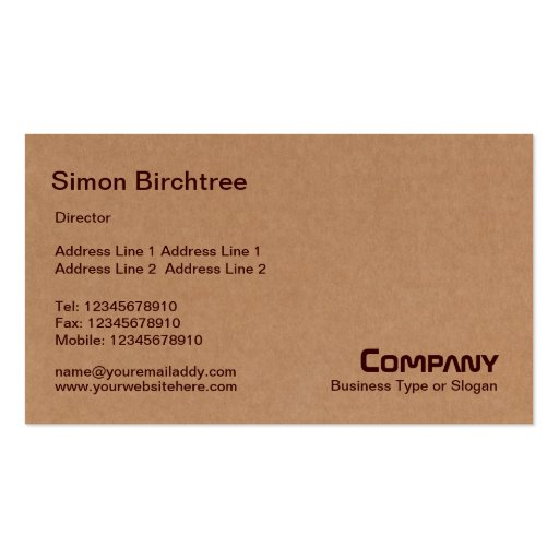 Abstract - Cardboard Box Business Cards (front side)