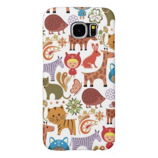 Abstract Child and Animals Pattern Samsung Galaxy S6 Cases