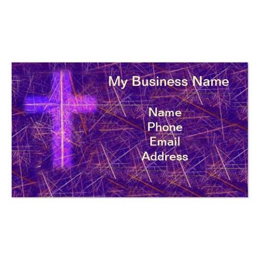 Abstract Christian Background with Glowing Cross Business Card