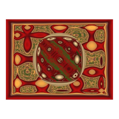 Abstract Christmas Orb Fractal Posters by KittyAnnStudio