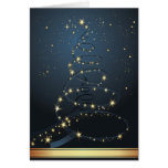 Abstract Christmas Tree Blue Modern Christmas Card