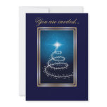 Abstract Christmas Tree glowing blue Custom Announcements