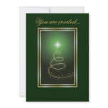 Abstract Christmas Tree glowing green Invitation