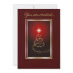 Abstract Christmas Tree glowing red Invites