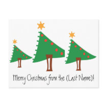 Abstract Christmas Trees Party Invitation postcards
