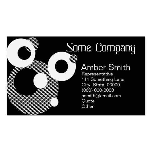 Abstract Circles Black And White Business Card Templates