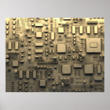 Abstract Circuit Board Print