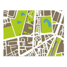 Abstract city map for globetrotter postcards