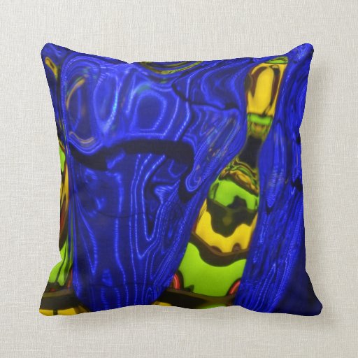 Abstract Cobalt Lime Green Yellow Throw Pillow Zazzle