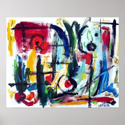 Abstract Color Whimsy Print by donnabellas