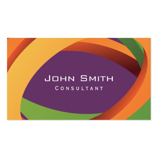 Abstract Colored Curves Consultant Business Card