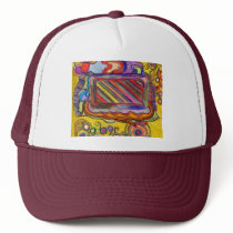 Abstract Colorful Artwork Mesh Hats