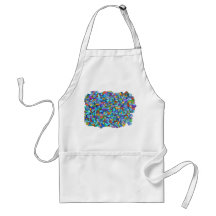 Abstract Colorful Blue Mosaic Pattern Apron