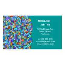 Abstract Colorful Blue Mosaic Pattern Business Card