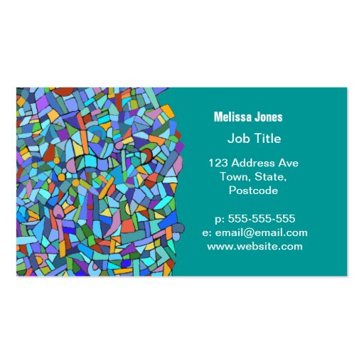 Abstract Colorful Blue Mosaic Pattern Business Card