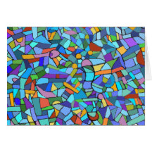 Abstract Colorful Blue Mosaic Pattern Card