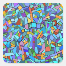Abstract Colorful Blue Mosaic Pattern Sticker