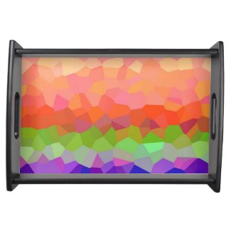 Abstract colorful crystal pattern food trays