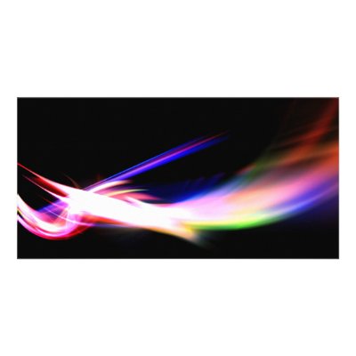 Abstract Colorful Fractal Textured Personalized Photo Card by graficallyminded