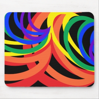 Abstract Colorful Rainbow Crescent Moon Mousepad
