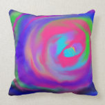 Abstract colorful swirls throw pillow at Zazzle