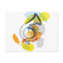 Abstract Colorful trumpet Post Cards