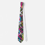 Abstract Colorful Waves Neckties