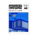 Abstract Computer Blue Stripe Art postage