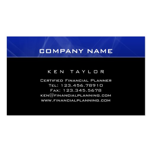 Abstract Computer Business Card Blue Hi-Tech (back side)