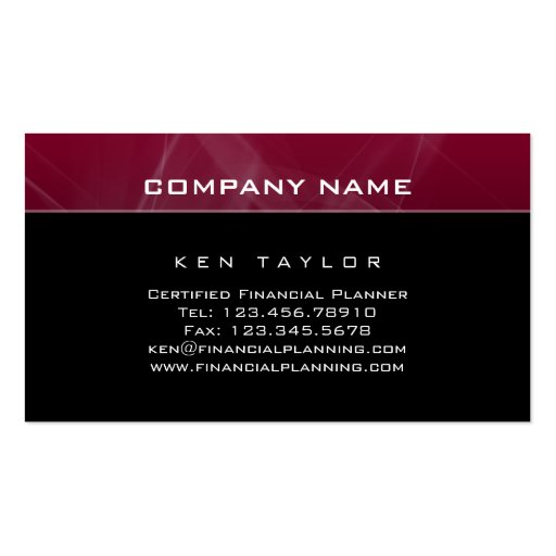 Abstract Computer Business Card Burgundy Hi-Tech (back side)