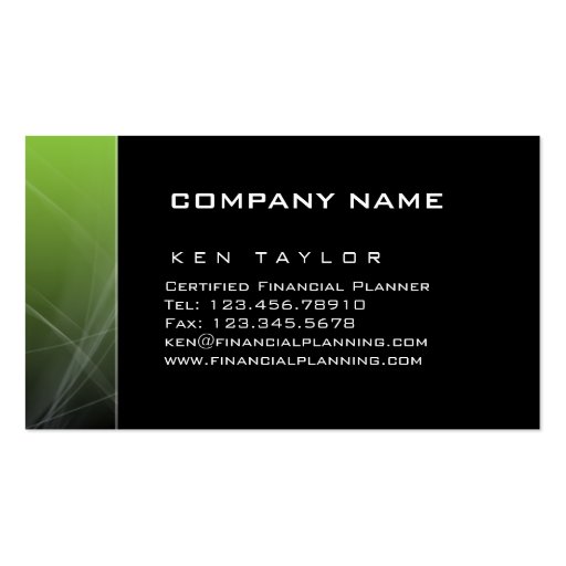 Abstract Computer Business Card Green Hi-Tech (back side)