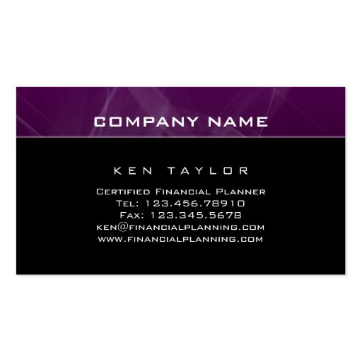 Abstract Computer Business Card Purple Hi-Tech (back side)
