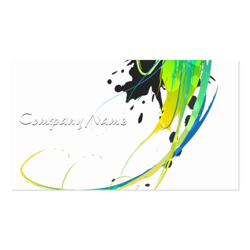 Abstract cool waters Paint Splatters Business Card Template (front side)