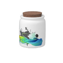 Abstract cool waters Paint Splatters Candy Jars