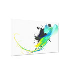 Abstract Cool Waters Paint Splatters Gallery Wrap Canvas