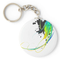 Abstract cool waters Paint Splatters Keychains