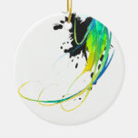 Abstract cool waters Paint Splatters Christmas Tree Ornament
