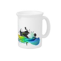 Abstract cool waters Paint Splatters Beverage Pitchers