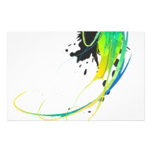Abstract cool waters Paint Splatters Stationery Design