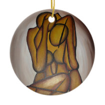 Abstract Couple Christmas Tree Ornaments