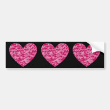 Abstract Crackle Hearts Bumper Stickers