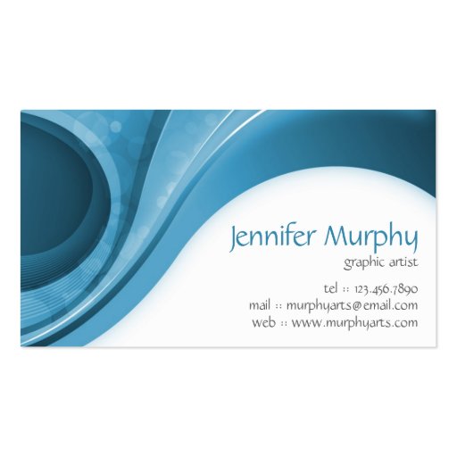 Abstract Curves - Blue Business Card Templates (front side)