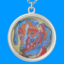 Abstract Dachshund necklaces